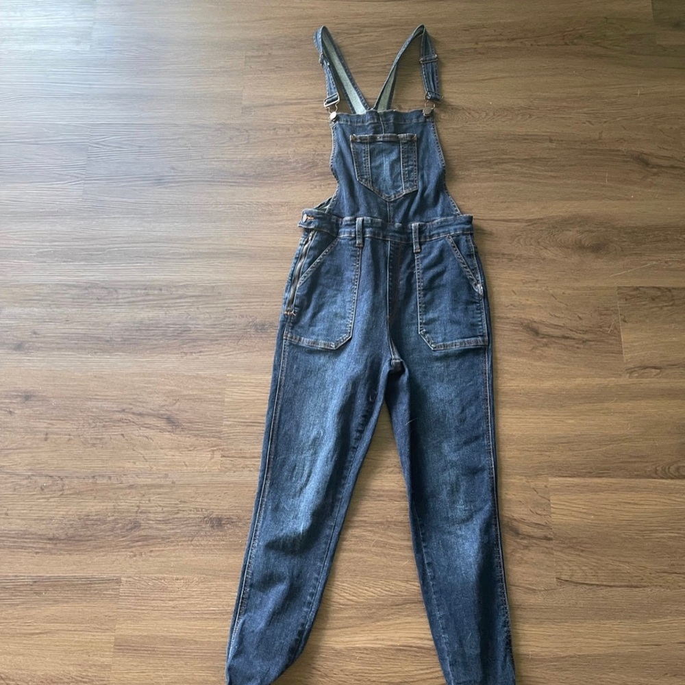 Denim overalls / dungarees with pockets